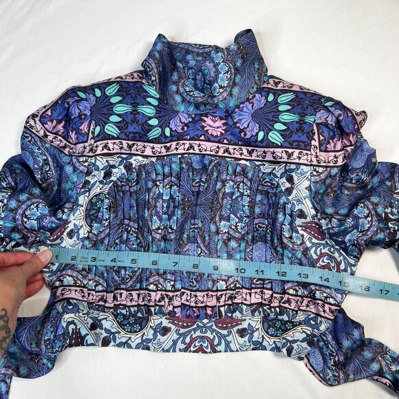 Lace the Label Purple Garden Top & Maxi Skirt set satin Luxury Resort Paisley XS - Picture 7 of 16